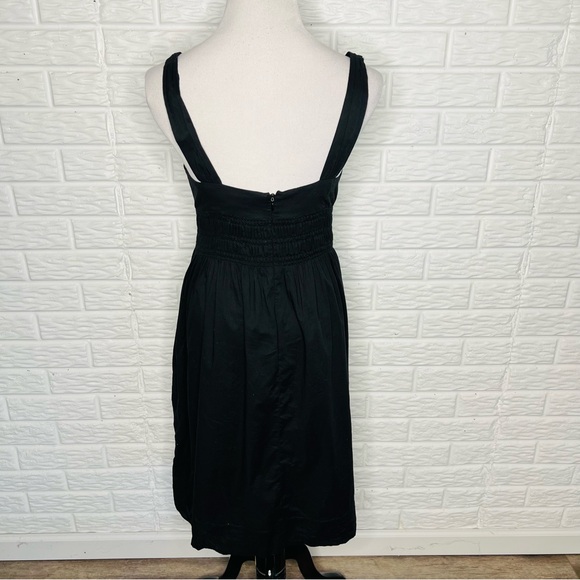 VINCE Smocked Black Sundress Lined Cotton Size 6 - Picture 4 of 7